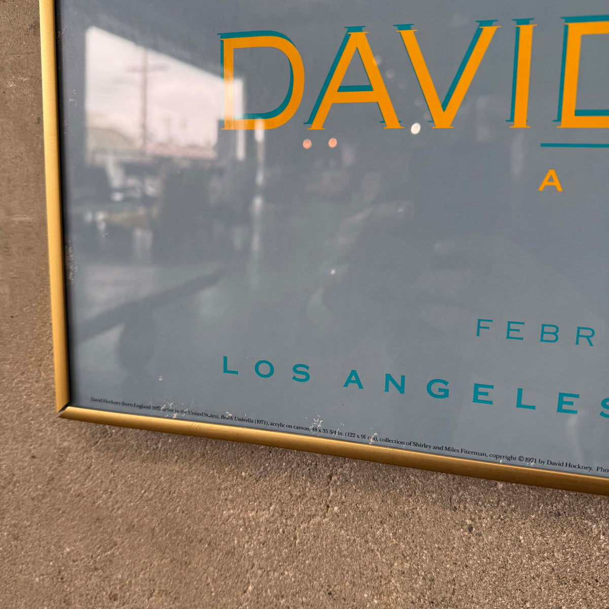 David Hockney 1988 "Beach Umbrella" LACMA Exhibition Poster