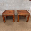 Pair of 1960s Vintage Mid Century Burl Side Tables