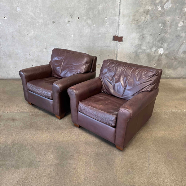 Pair of American Leather Arm Chairs