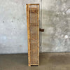 Vintage 1970s Wicker Rattan Folding Five Shelf Bookcase Etagere