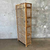Vintage 1970s Wicker Rattan Folding Five Shelf Bookcase Etagere