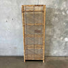 Vintage 1970s Wicker Rattan Folding Five Shelf Bookcase Etagere