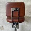 Vintage Industrial Adjustable Stool Chrome & Brown Tweed Fabric & Vinyl