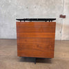 CB2 Fullerton Modern Three Drawer Metal, Walnut, & Marble Desk
