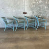 Robins Egg Blue Brown Jordan Patio Set. Table And Four Chairs