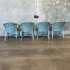 Robins Egg Blue Brown Jordan Patio Set. Table And Four Chairs