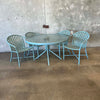 Robins Egg Blue Brown Jordan Patio Set. Table And Four Chairs