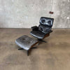 Vintage Walnut And Black Leather Reproduction Eames Chair And Ottoman