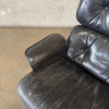 Vintage Walnut And Black Leather Reproduction Eames Chair And Ottoman