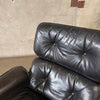 Vintage Walnut And Black Leather Reproduction Eames Chair And Ottoman