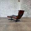 Vintage Walnut And Black Leather Reproduction Eames Chair And Ottoman