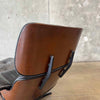 Vintage Walnut And Black Leather Reproduction Eames Chair And Ottoman