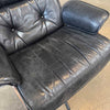 Vintage Walnut And Black Leather Reproduction Eames Chair And Ottoman
