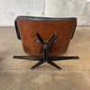 Vintage Walnut And Black Leather Reproduction Eames Chair And Ottoman
