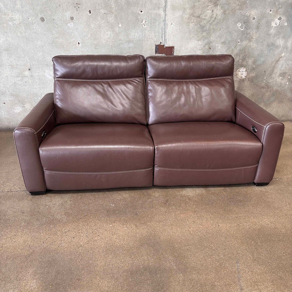 Marzia Leather Loveseat W/2 Power Recliners