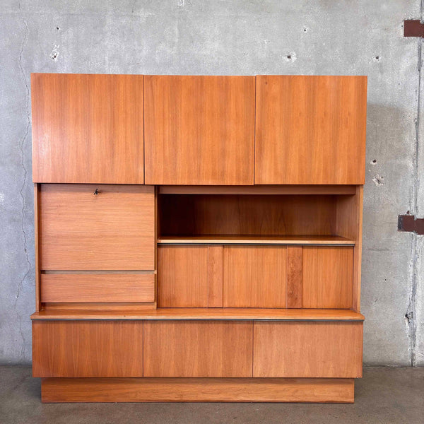 Mid Century Modern German Mobelfabrik  Wall Unit By Theodore Deppendorf w/Key