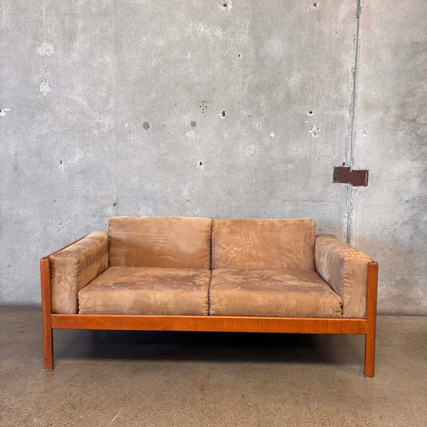 Mid Century Modern Ultra Suede Loveseat