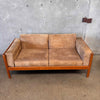 Mid Century Modern Ultra Suede Loveseat