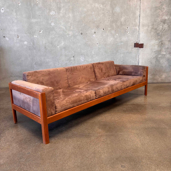 Mid Century Modern Ultra Suede Sofa