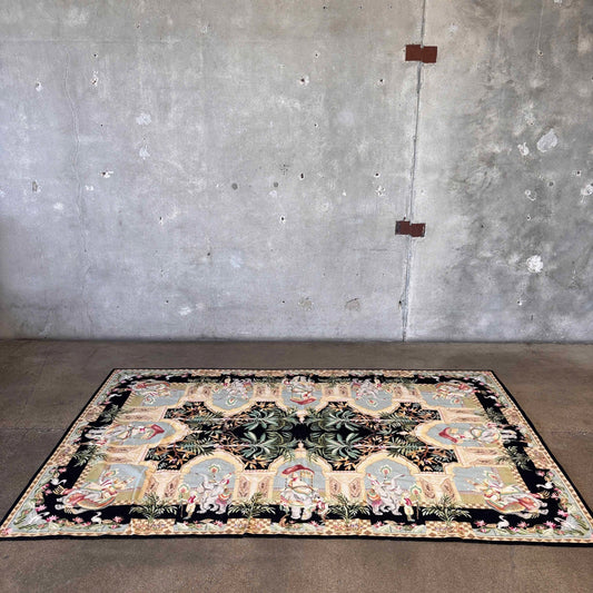 Vintage Aubusson Moghul Motif Rug #1