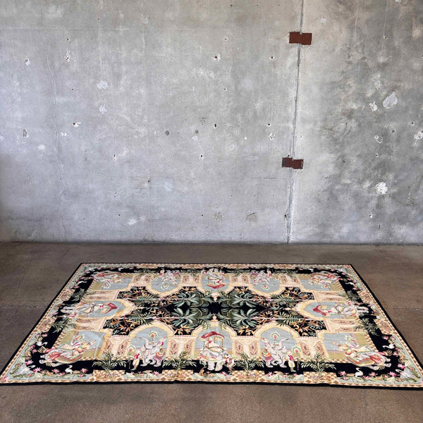 Vintage Aubusson Moghul Motif Rug #1