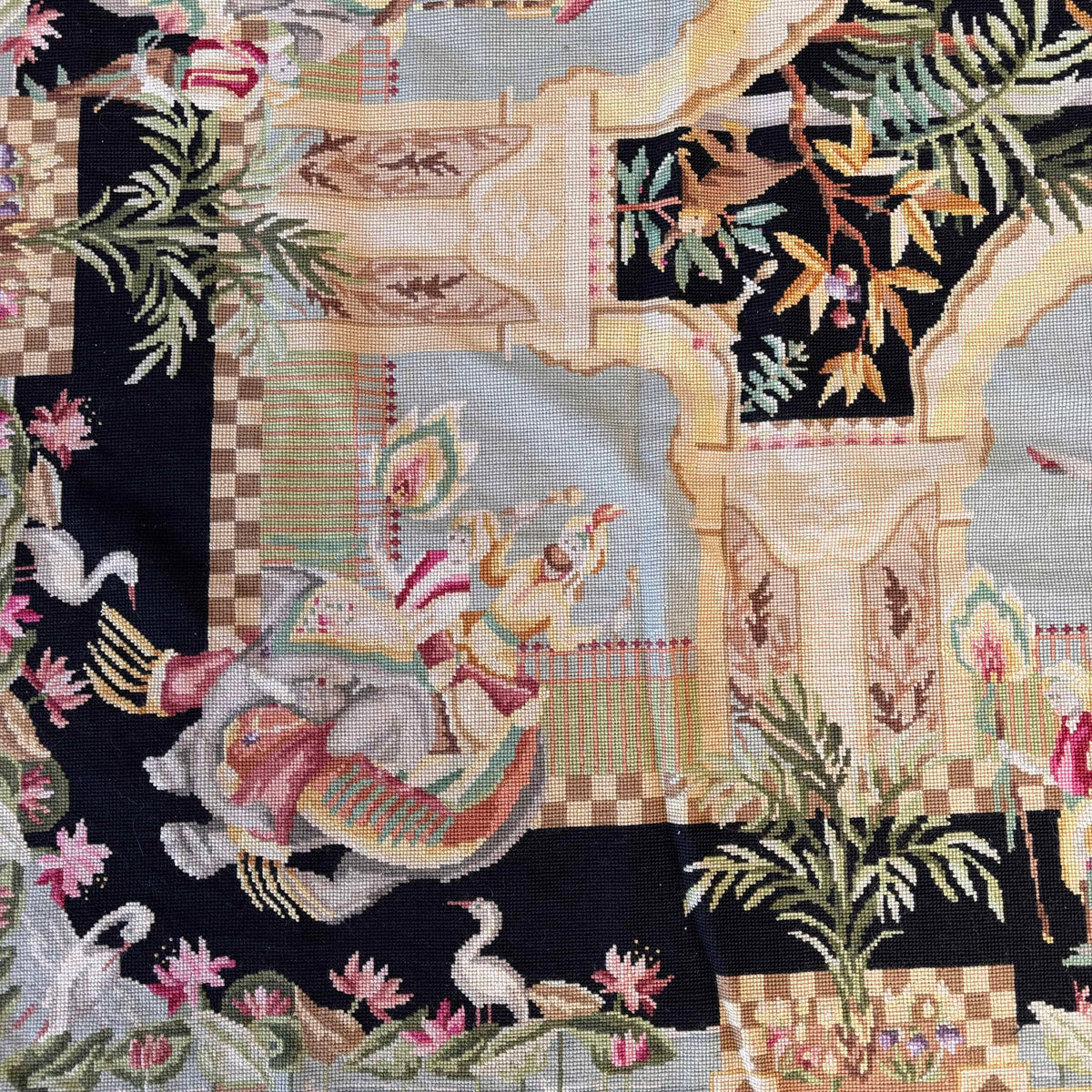 Vintage Aubusson Moghul Motif Rug #1