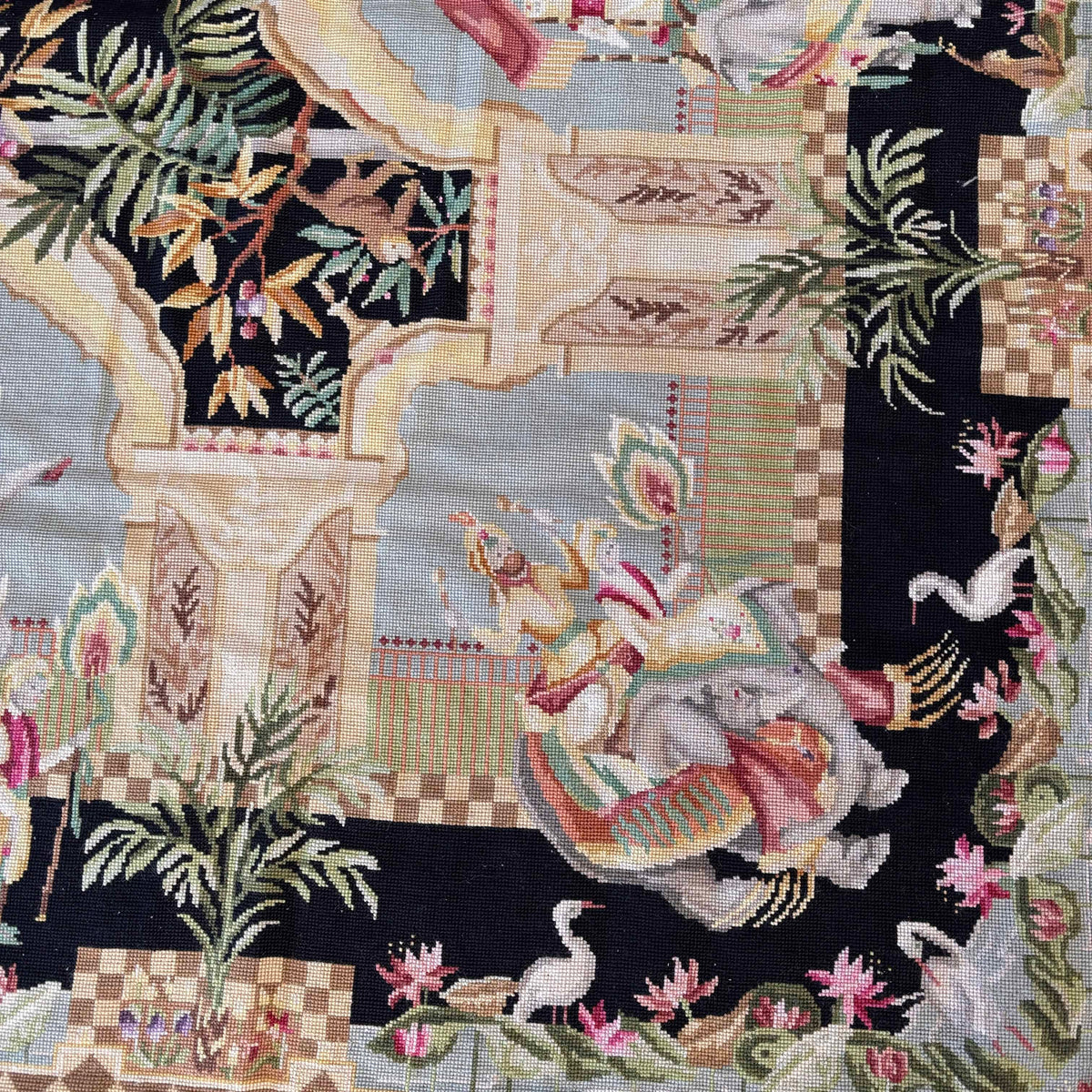 Vintage Aubusson Moghul Motif Rug #1