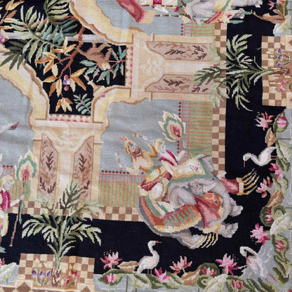 Vintage Aubusson Moghul Motif Rug #1