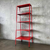 Modern Red Freestanding Shelving Unit