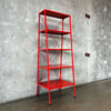Modern Red Freestanding Shelving Unit
