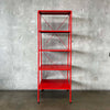 Modern Red Freestanding Shelving Unit