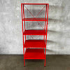 Modern Red Freestanding Shelving Unit