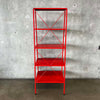 Modern Red Freestanding Shelving Unit