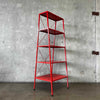 Modern Red Freestanding Shelving Unit