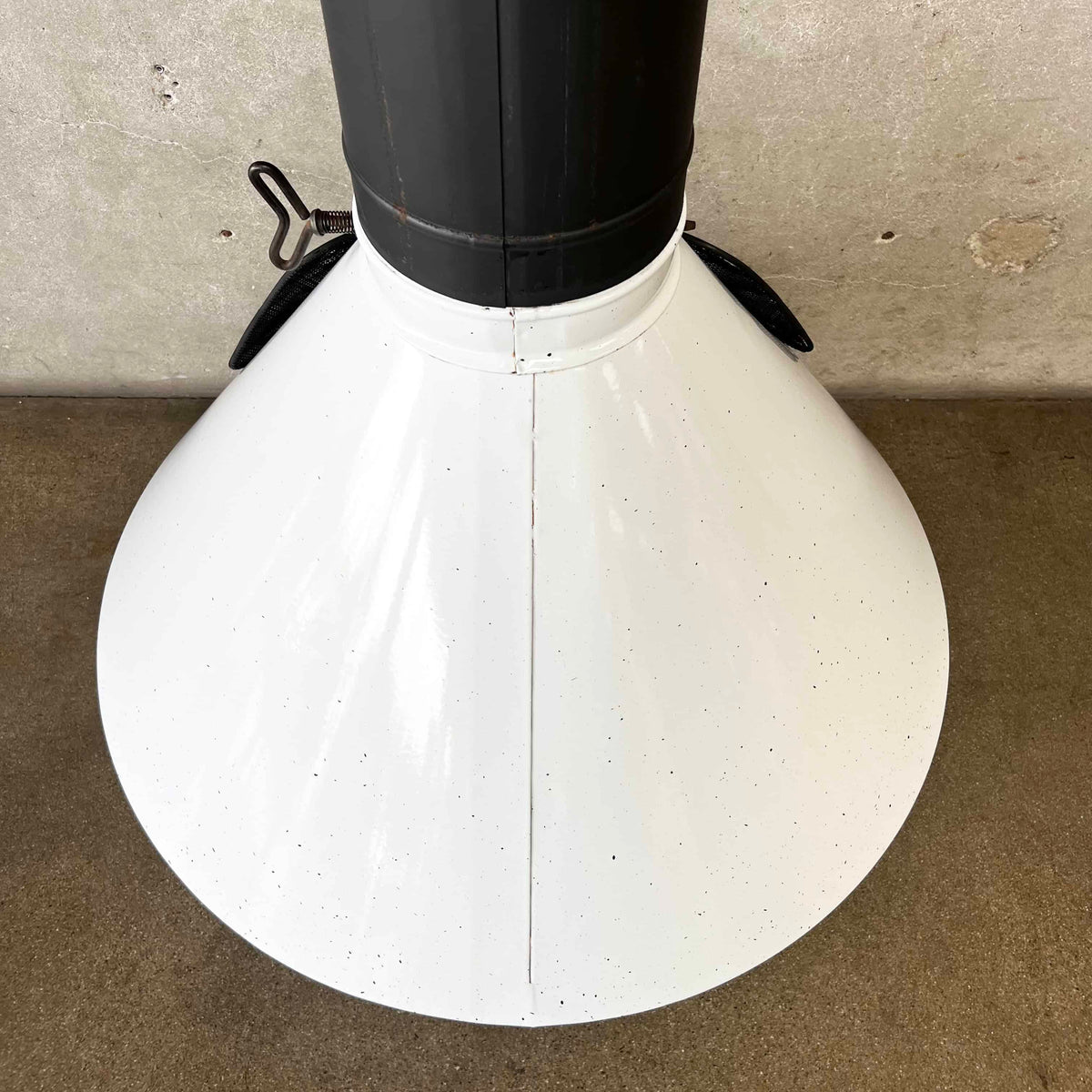 Vintage MCM White/Black Speckles Porcelain Enamel Majestic Fireplace