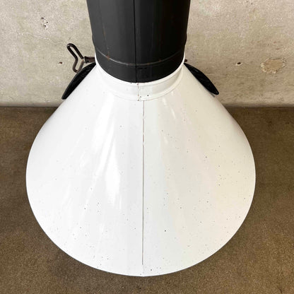 Vintage MCM White/Black Speckles Porcelain Enamel Majestic Fireplace