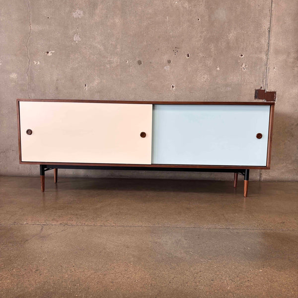 Unson Media Console Walnut Veneer with Walnut Legs