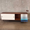 Unson Media Console Walnut Veneer with Walnut Legs