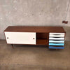 Unson Media Console Walnut Veneer with Walnut Legs