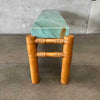 Bamboo & Rattan Console Table with Stone Top