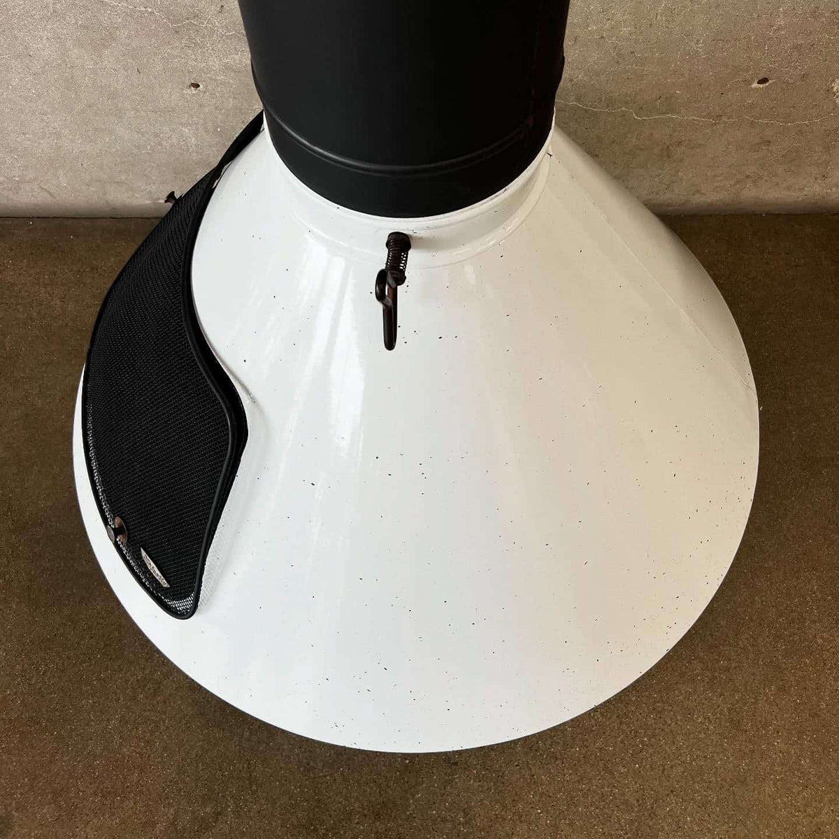 Vintage MCM White/Black Speckles Porcelain Enamel Majestic Fireplace