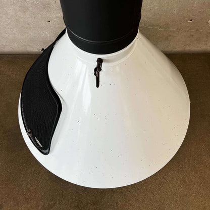Vintage MCM White/Black Speckles Porcelain Enamel Majestic Fireplace