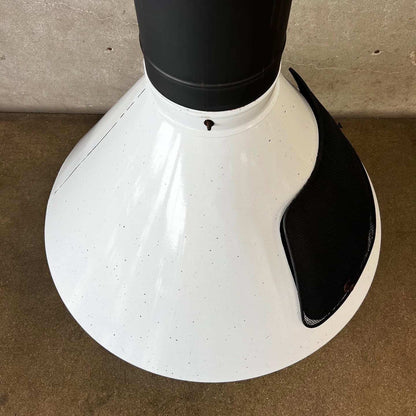 Vintage MCM White/Black Speckles Porcelain Enamel Majestic Fireplace