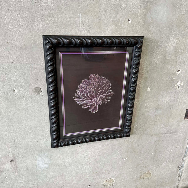 1990's Art Drawing of Flower Framed #1