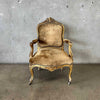 Antique Gold Arm Chair w/ Pantina & Gold Velvet