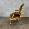 Antique Gold Arm Chair w/ Pantina & Gold Velvet
