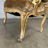 Antique Gold Arm Chair w/ Pantina & Gold Velvet