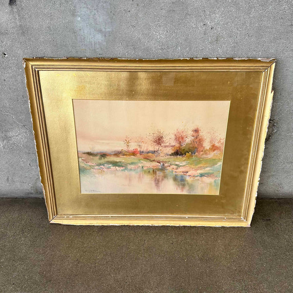 Antique Water Color Painting by Henry Rice