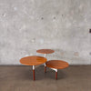 Blu Dot Three Tier Round Coffee Table - Walnut Top & Metal Base