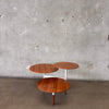 Blu Dot Three Tier Round Coffee Table - Walnut Top & Metal Base